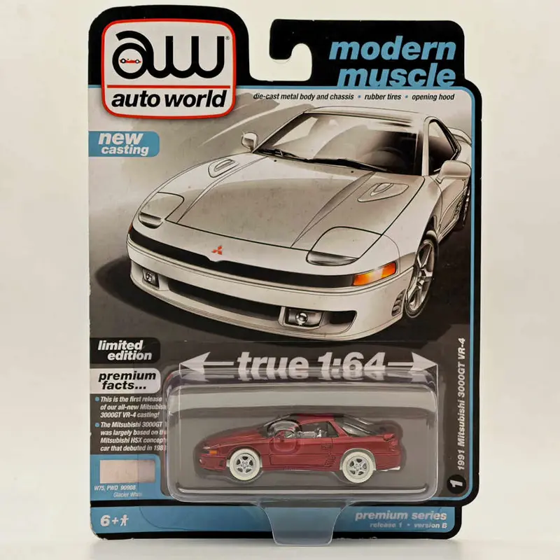 CHASE Auto World 1/64 1991 3000GT VR-4 Ultra Red Diecast Models Car