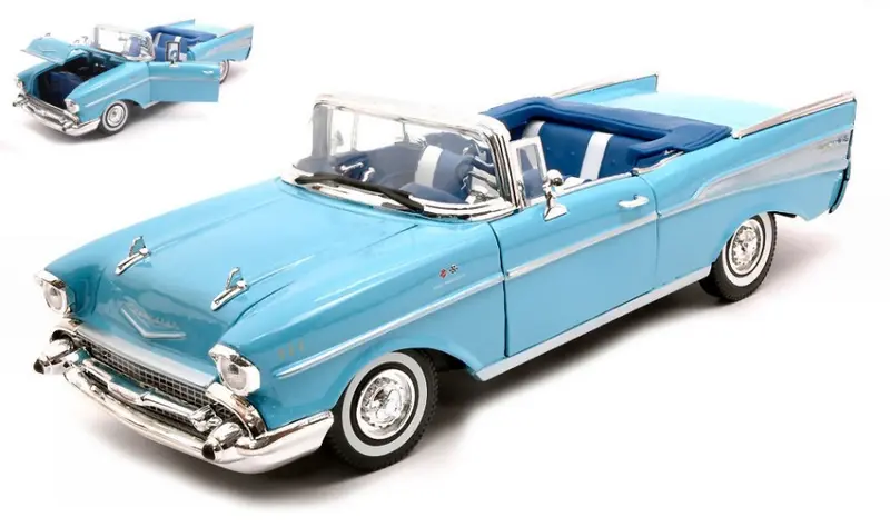 CHEVROLET BEL AIR CONVERTIBLE 1957 LIGHT BLUE 1