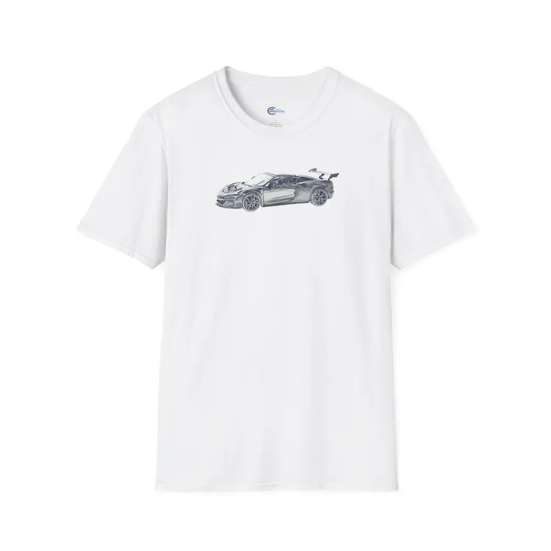Chevrolet Corvette C8 ZR1 T-Shirt - American Muscle, Black with Blue Stripes