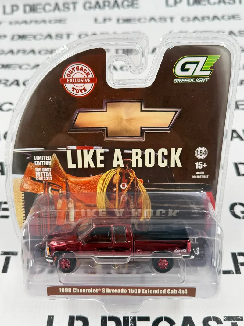 CHROME CHASE GREENLIGHT 1998 Chevrolet Silverado 1500 4x4 Dark Red & Tan 1