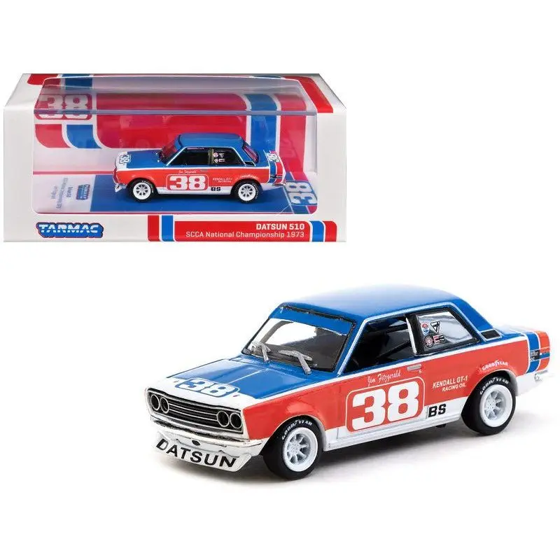 Datsun 510 #38 Jim Fitzgerald "SCCA National Championship" (1973) "Hobby64" Series 1/64 Diecast Model Car by Tarmac Works