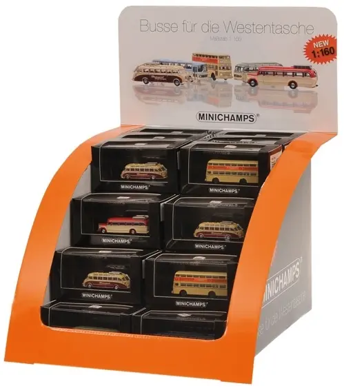 DISPLAY CON 36 AUTOBUS STRADALI 1/160 N - 1/160 - Minichamps