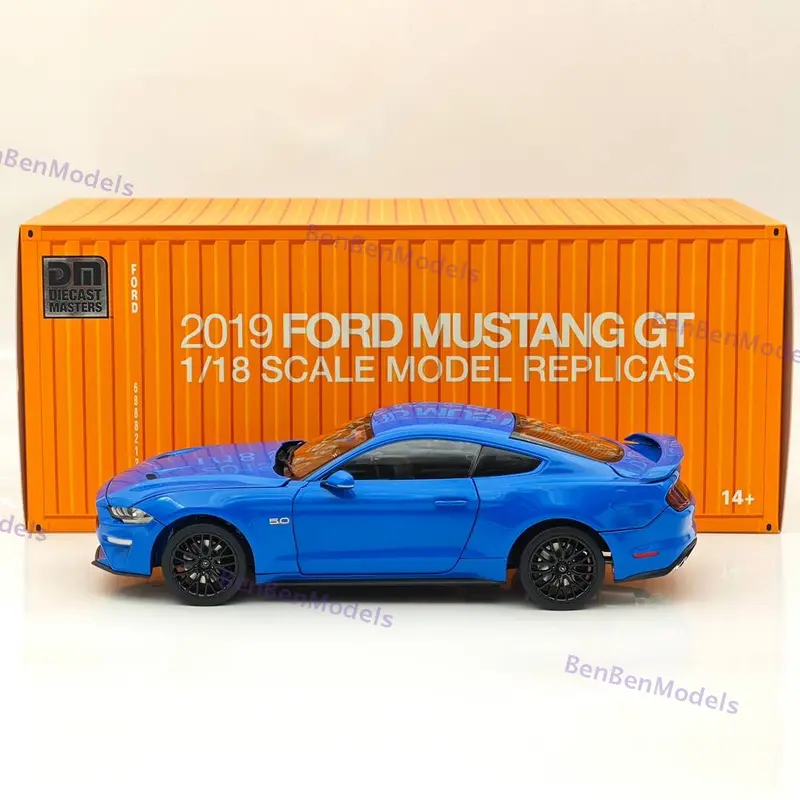 DM 1/18 Scale Model Replicas Mustang GT 2019 Widebodykit Pack RHD Blue