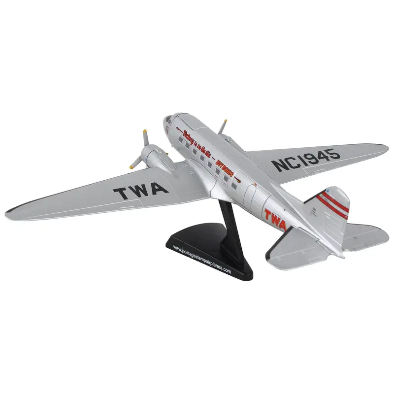 Douglas DC-3 Passenger Aircraft "Trans World Airlines - Victory is in the Air" 1/144 Diecast Model Airplane by Postage Stamp