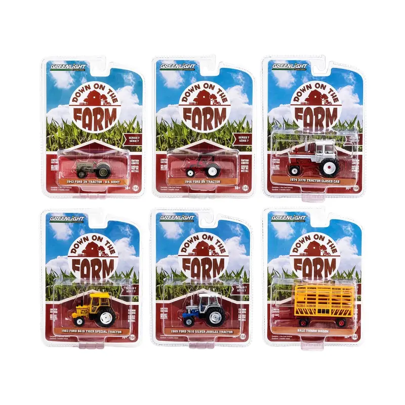 "Down on the Farm" Series Set of 6 pieces Release 7 1/64 Diecast Models by Greenlight