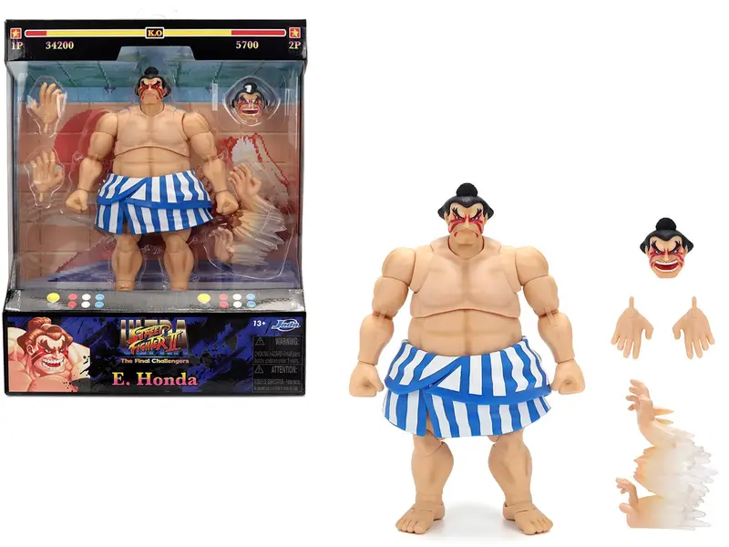 E. Honda 6.5" Moveable Figure with Accessories and Alternate Head and Hands "Ultra Street Fighter II