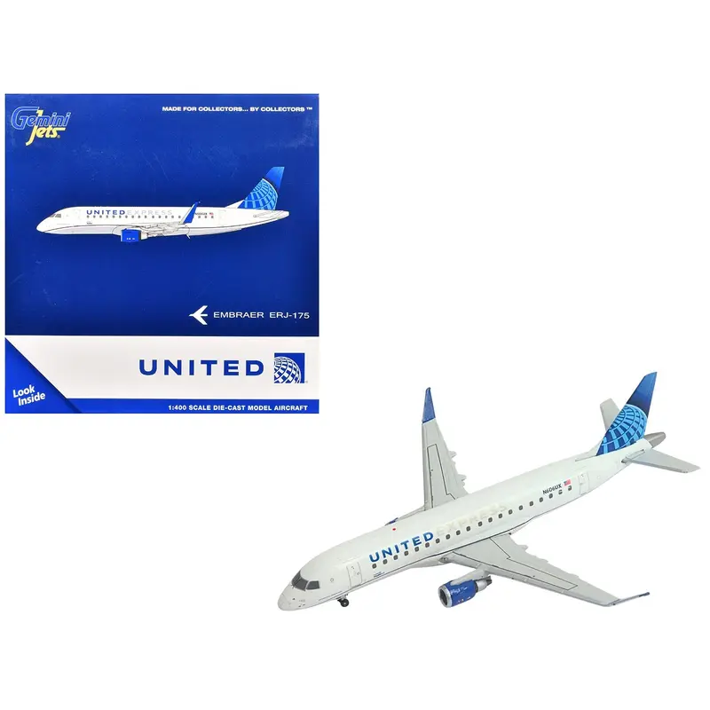 Embraer ERJ-175 Commercial Aircraft "United Express - SkyWest Airlines" (N606UX) White with Blue Tail 1/400 Diecast Model Airplane by GeminiJets