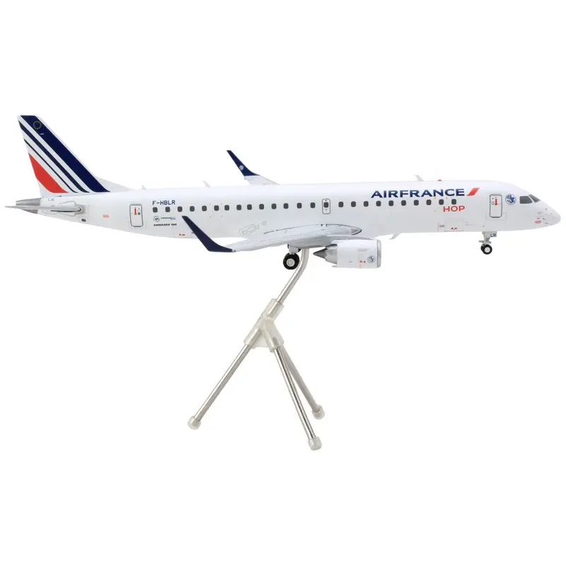 Embraer ERJ-190 Commercial Aircraft "Air France Hop" (F-HBLN) White with Striped Tail "Gemini 200" Series 1/200 Diecast Model Airplane by GeminiJets