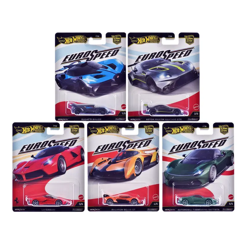 "Euro Speed" 5 piece Set "Car Culture" 2025 Series L Diecast Model Cars by Hot Wheels