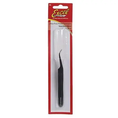 Excel Blades SLANT HANDLE TWEEZERS BLK
