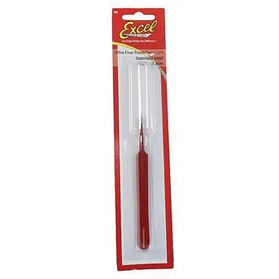 Excel Blades STRGHT POINT TWEEZERS RED