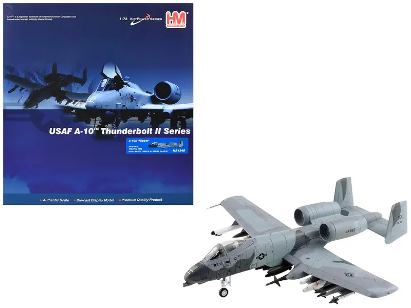 Fairchild Republic A-10A Thunderbolt II Attack Aircraft "Flipper 47th Tactical Fighter Squadron Barksdale AFB" (1990) United States Air Force "Air Power Series" 1/72 Diecast Model by Hobby Master