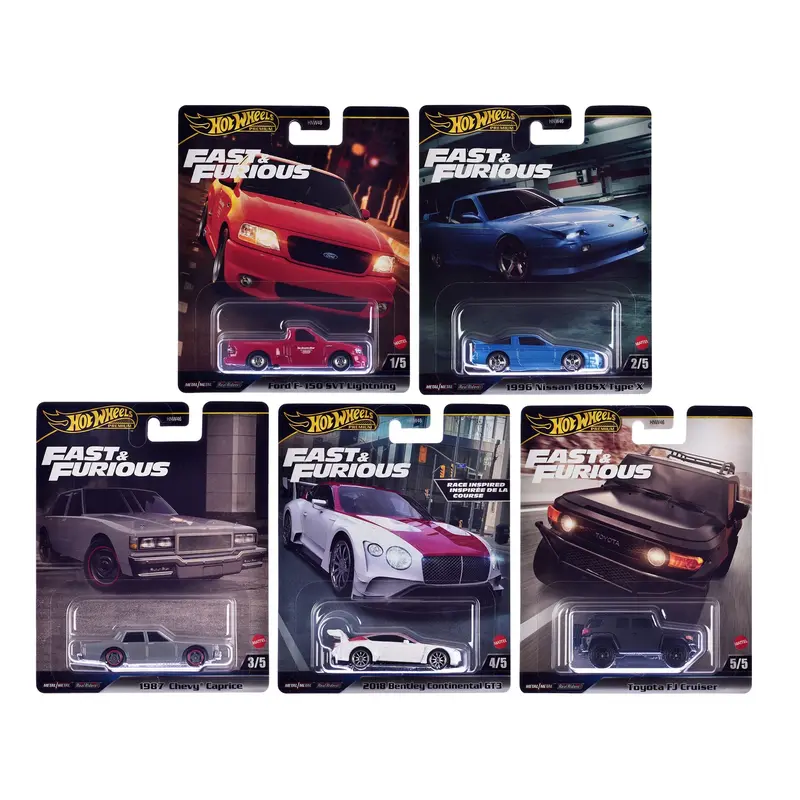 "Fast & Furious" 2024 5 piece Set H Diecast Model Cars by Hot Wheels