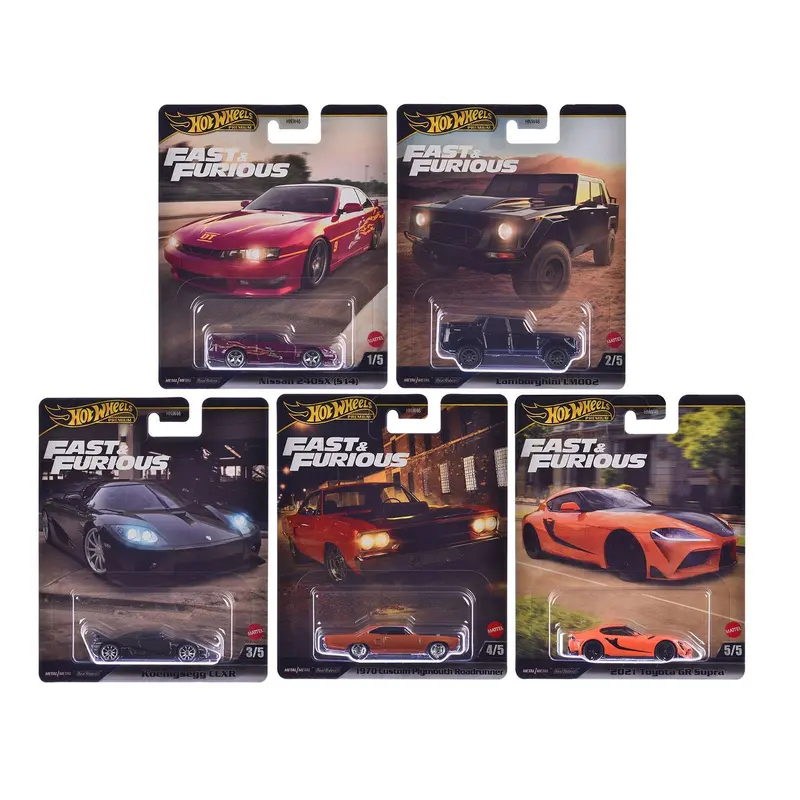 "Fast & Furious" 2025 5 piece Set L Model Cars by Hot Wheels