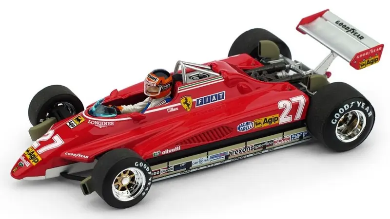 FERRARI 126 C2 G.VILLENEUVE 1982 N.27 BRAZIL GP + PILOTA 1