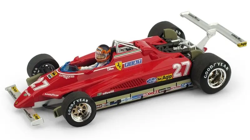 FERRARI 126 C2 GILLES VILLENEUVE 1982 N.27 LONG BEACH GP W/PILOTE 1