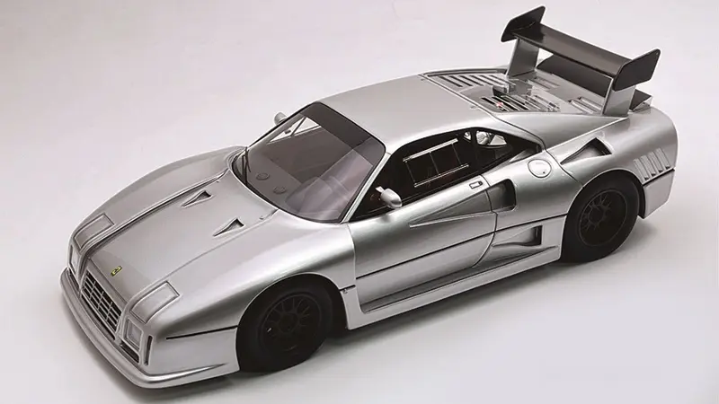 FERRARI 288 GTO EVOLUZIONE 1985 NURBURGRING SILVER/BLACK WHEELS 1