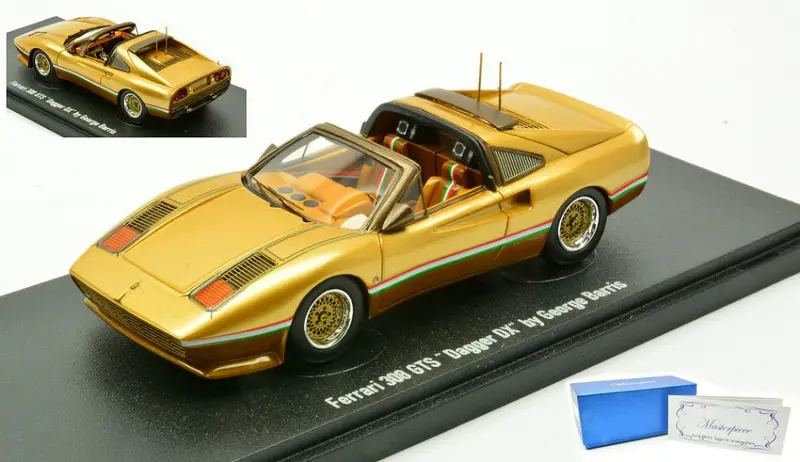 FERRARI 308 GTS SPIDER 1978 GOLD GEORGE BARRIS CAR "MASTERPIECE"1