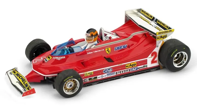 FERRARI 312 T5 G.VILLENEUVE 1980 N.2 5th MONACO GP + PILOTE 1