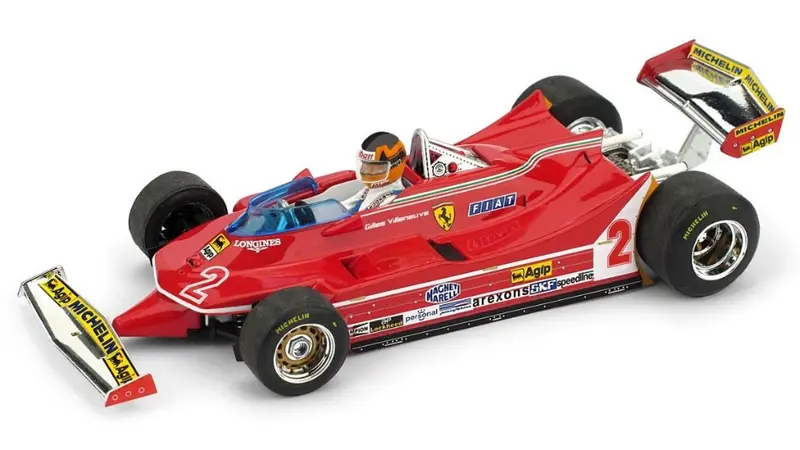 FERRARI 312 T5 GILLES VILLENEUVE 1980 N.2 BRAZIL GP + PILOTE 1