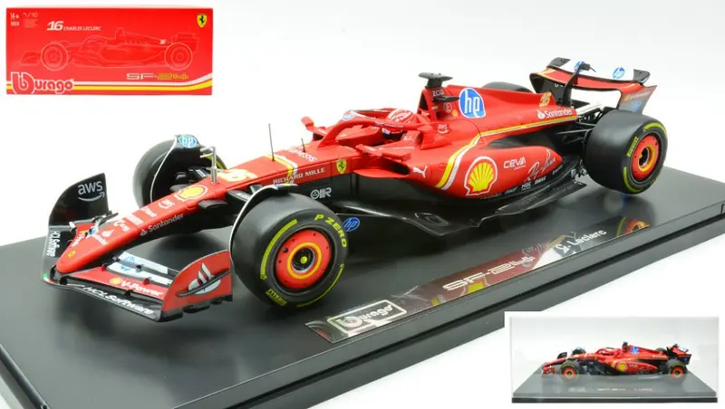 FERRARI SF-24 N.16 CHARLES LECLERC 2024 CON VETRINA 1