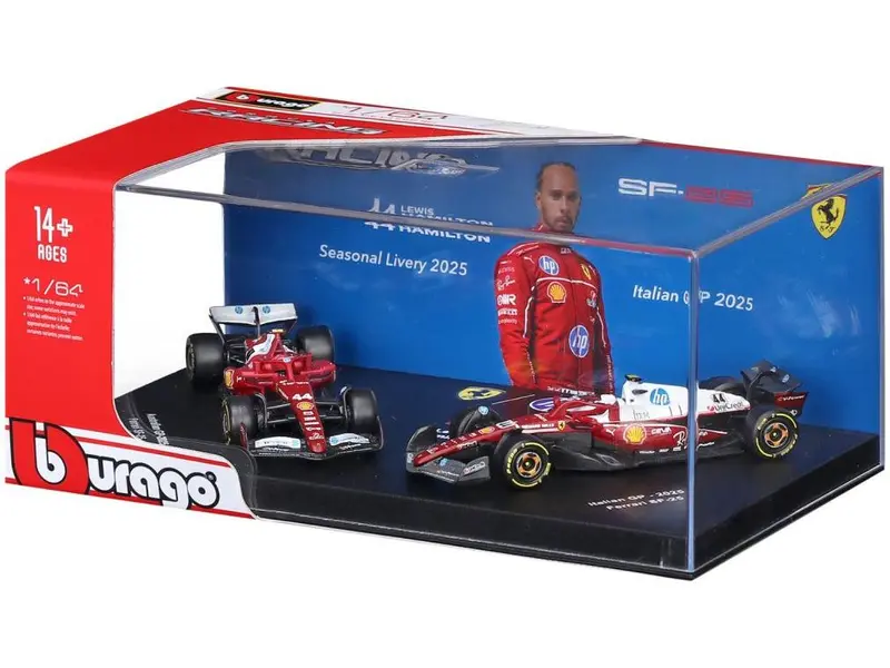 Ferrari SF-25 F1 2025 #16 Charles Leclerc + #44 Lewis Hamilton 2 Car Set 1