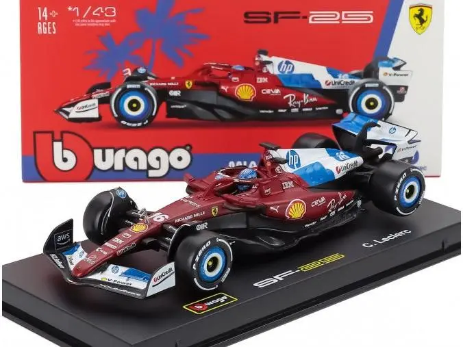 Ferrari SF-25 F1 Miami GP 2025 #16 Charles Leclerc w/Driver + Case 1