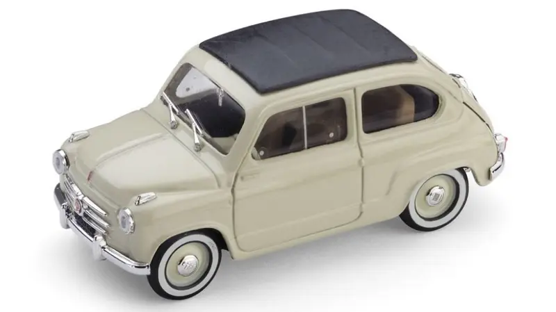 FIAT 600 CONVERTIBILE CHIUSA 1956 BEIGE CHIARO 1