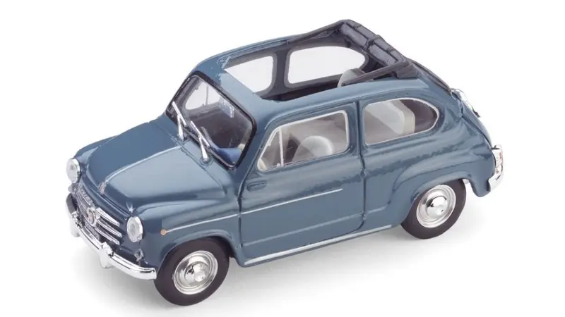 FIAT 600 D BERLINA 1960 TRASFORMABILE APERTA BLEU 404 1