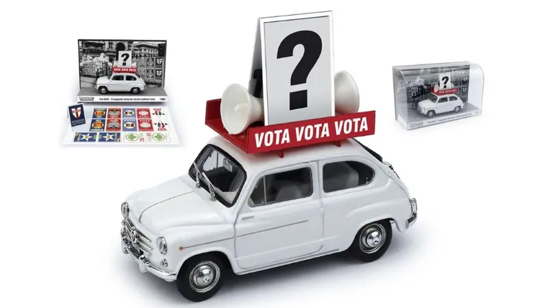 FIAT 600D ELEZIONI POLITICHE ITALIA 1963 1