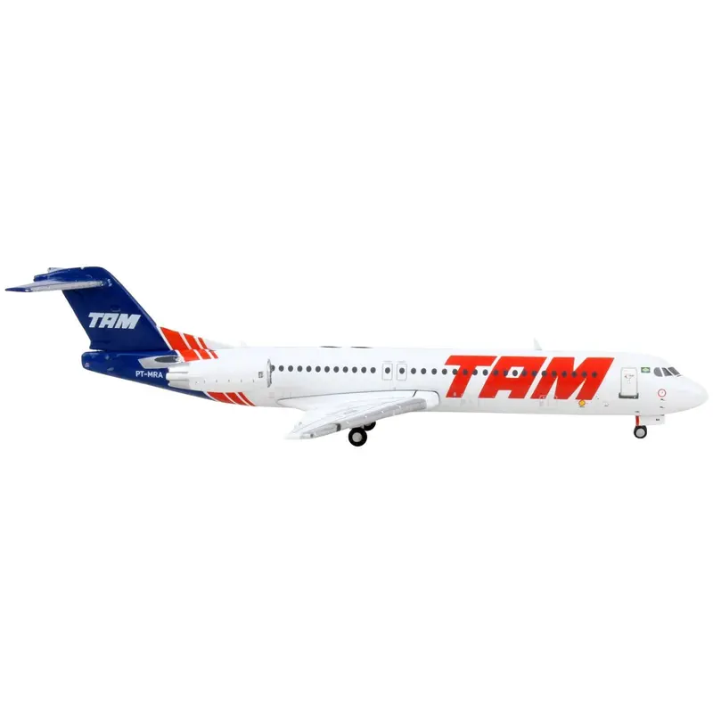 Fokker F100 Commercial Aircraft "TAM Linhas Aereas" White with Blue Tail 1/400 Diecast Model Airplane by GeminiJets