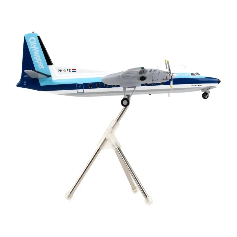 Fokker F27 Commercial Aircraft "Royal Dutch Airlines CityHopper" White with Blue Stripes "Gemini 200" Series 1/200 Diecast Model Airplane by GeminiJets