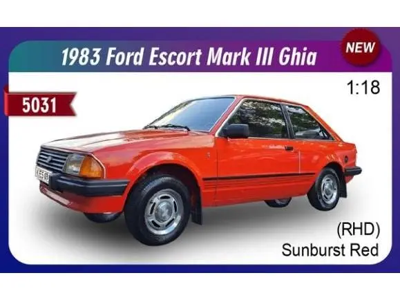 Ford Escort Mk3 Ghia 1981 Red RHD UK Exclusive - Limited Edition 360pcs 1