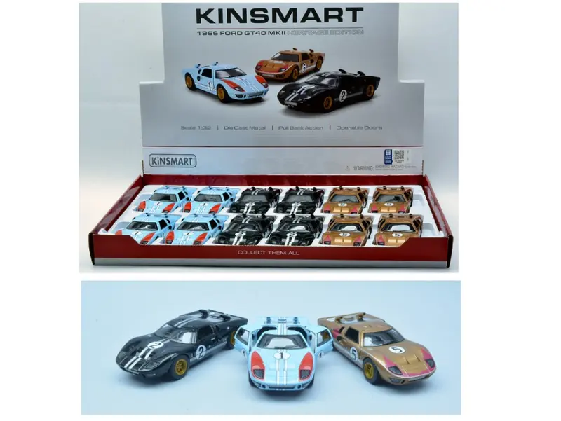 FORD GT40 MKII HERITAGE RACING COL.ASS cm 12 - Kinsmart - KT5427DF