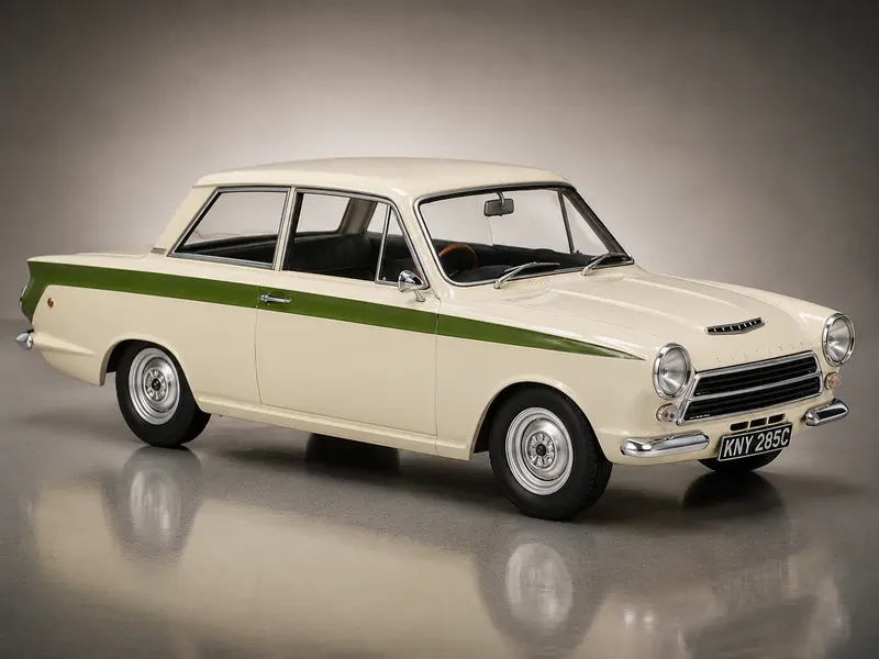 Ford Lotus Cortina Mk1 1963 White Green 1