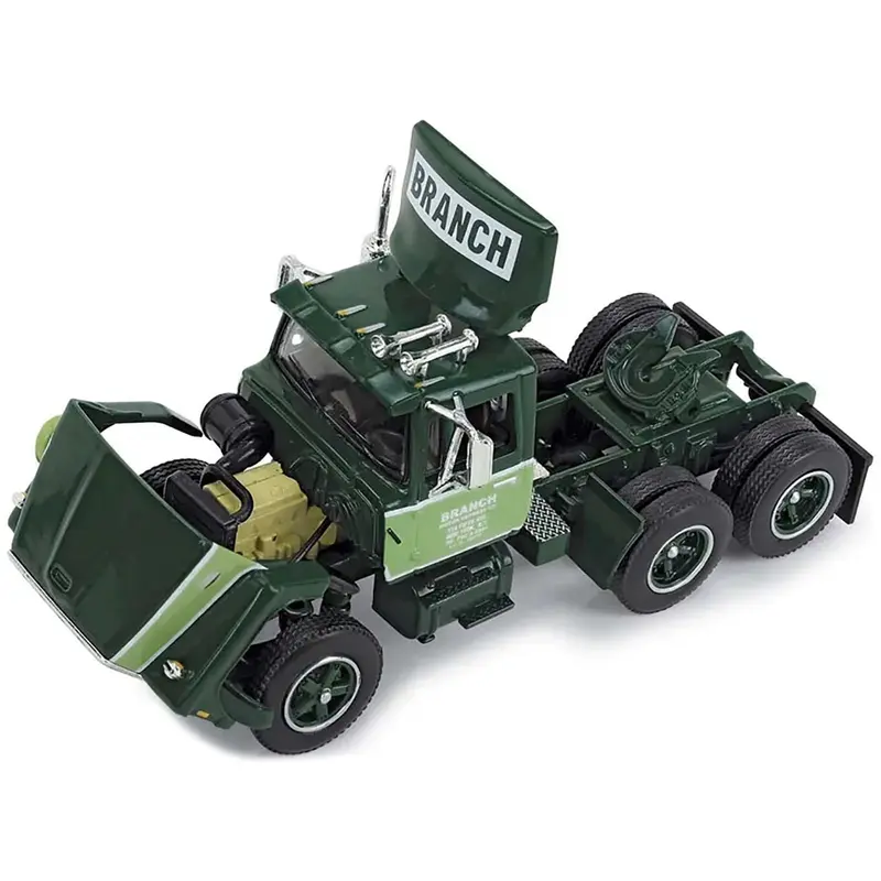 Ford LT-9000 Day Cab with Vintage 40' Dry Goods Tandem-Axle Trailer Green "Branch Motor Express" 1/64 Diecast Model by DCP/First Gear