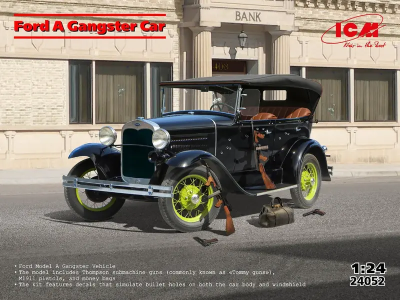 FORD MODEL A GANGSTER CAR W/GUNS KIT 1