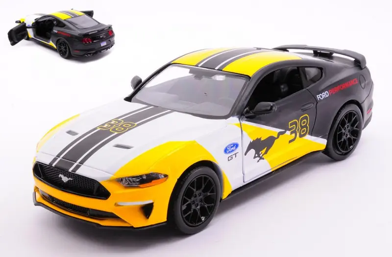 FORD MUSTANG GT 2018 YELLOW/WHITE/BLACK 1