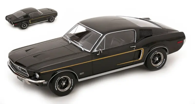 FORD MUSTANG GT FASTBACK 1968 BLACK 1