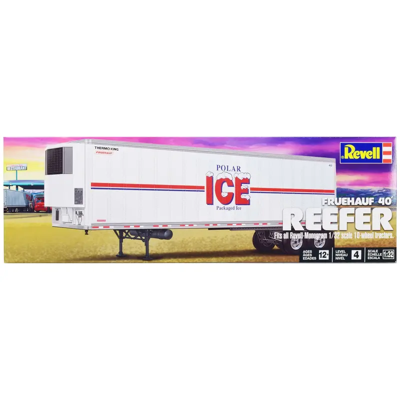 fruehauf-40-refrigerated-trailer-polar-ice-1-32-scale-model-by-revell, Skill Level 4