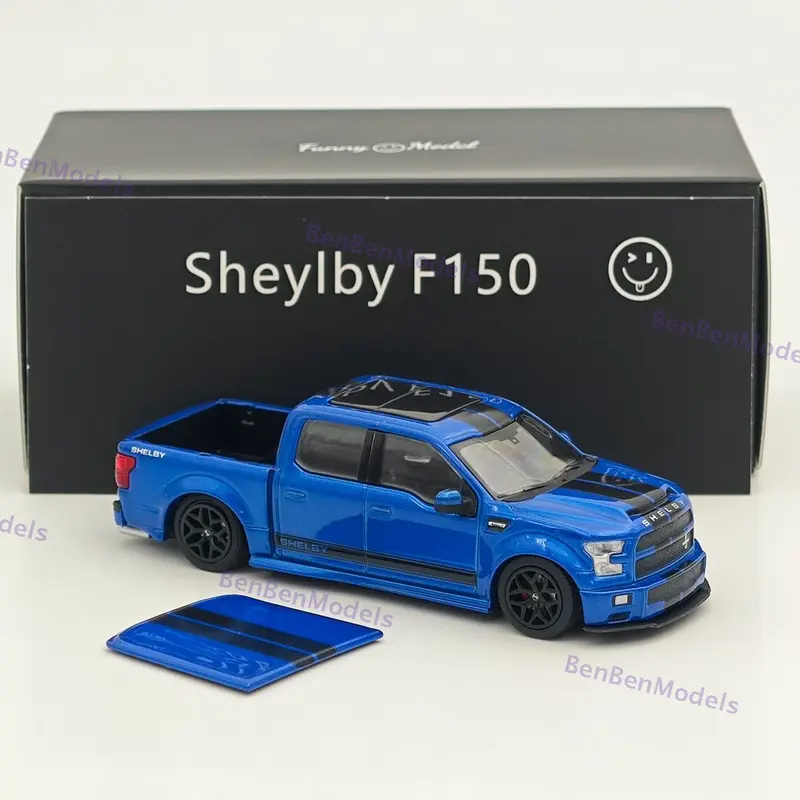 Funny Model 1/64 SHELBY F-150 Shelby Super Snake Pickup Diecast Model Blue
