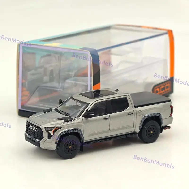 GCD 1/64 Tundra TRD Pro Pickup Truck Silver with accessories KS-064-562 Diecast Model Car Limited Collection
