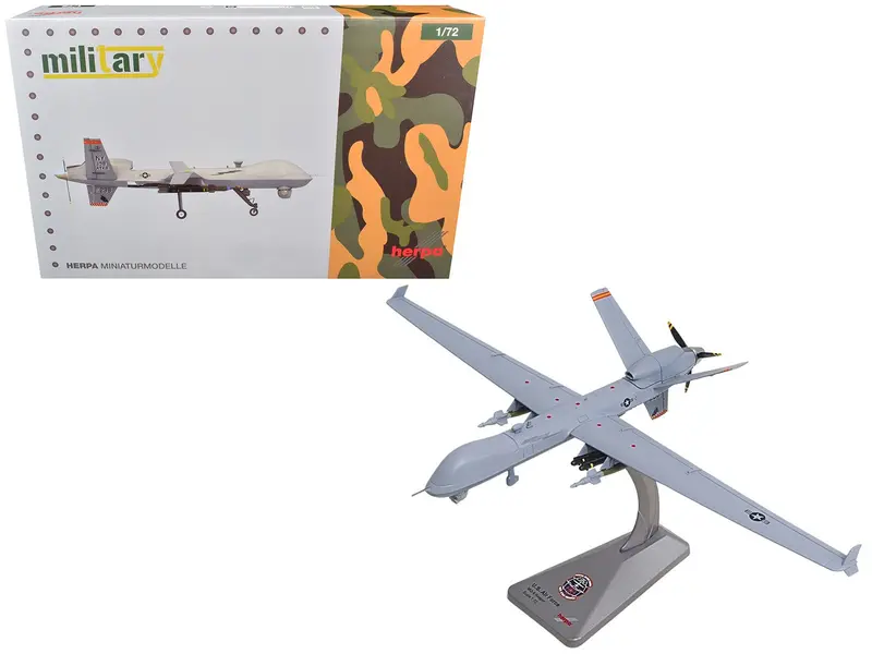 General Atomics MQ-9A Reaper Block 5 UAV "New York Air National Guard 108th Attack Squadron Hancock Field Air National Guard Base" United States Air Force "Military" Series 1/72 Diecast Model by Herpa