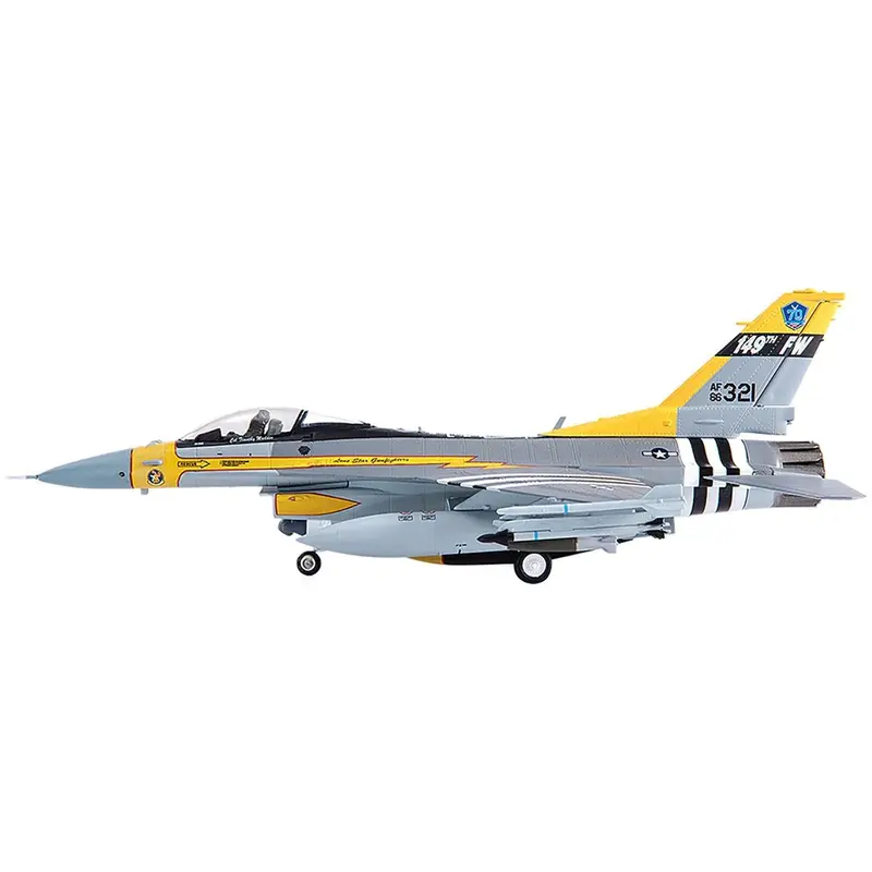 General Dynamics F-16C Fighting Falcon Fighter Aircraft "USAF Texas ANG 182nd FS Lone Star Gunfighters 70 years Anniversary Edition" (2017) 1/72 Diecast Model by JC Wings