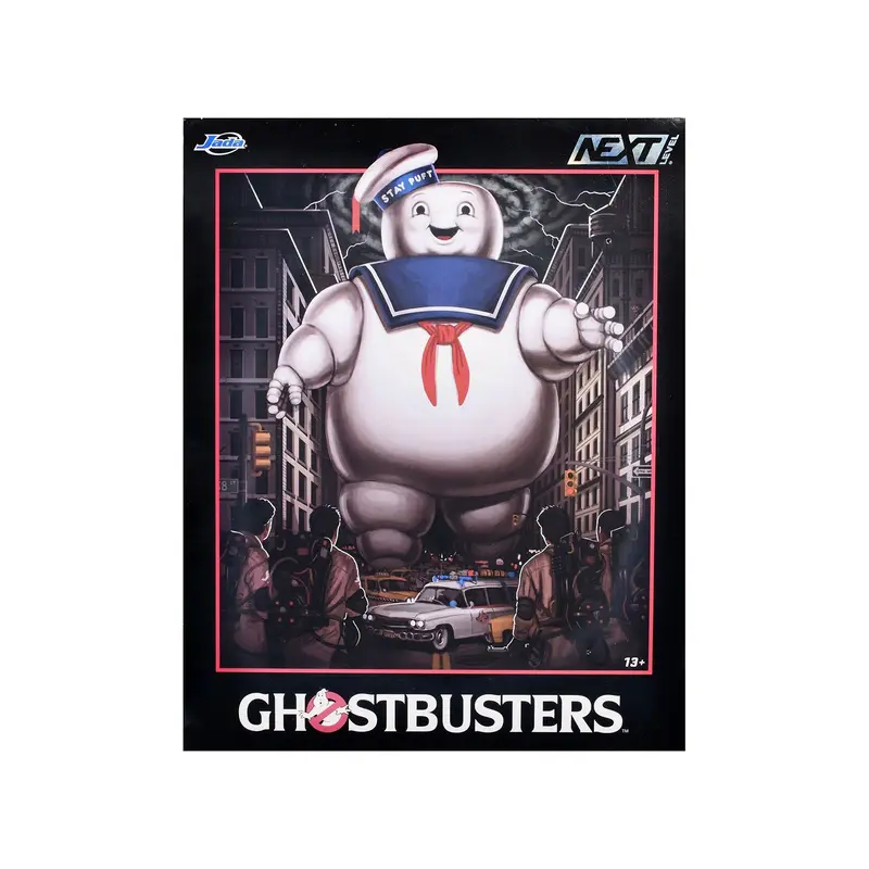 "Ghostbusters" 6" Stay Puft Marshmallow Man Figure with Nano Ecto-1 Car Diorama Set "Ghostbusters" (1984) Movie "Next Level" Series Model by Jada