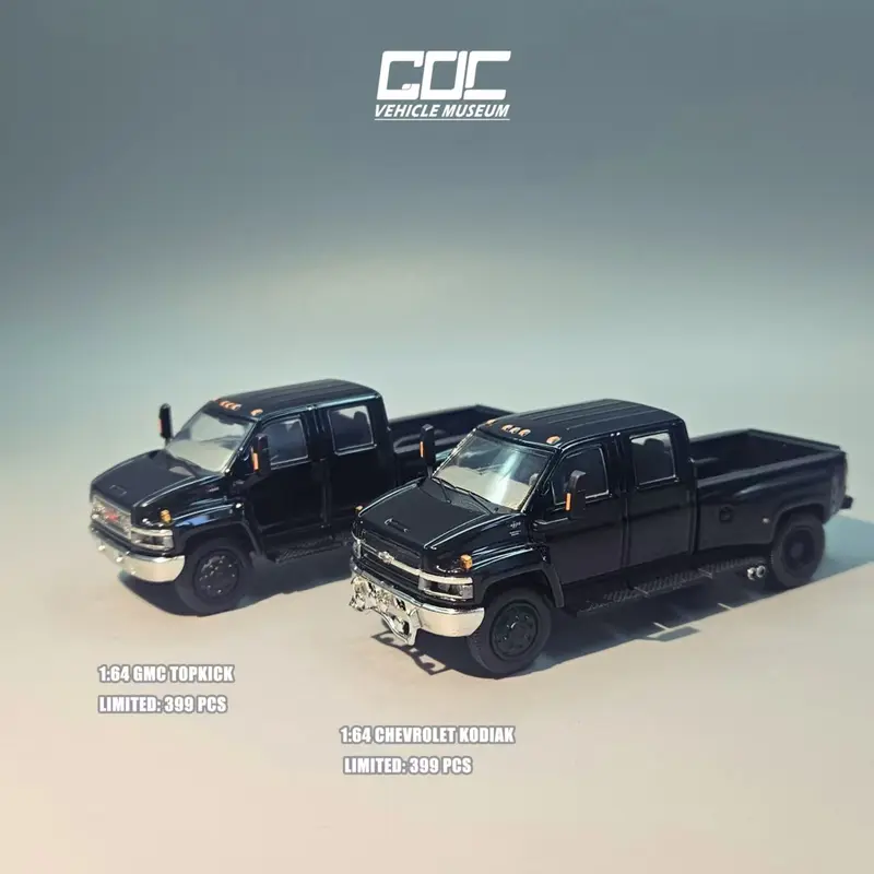 GOC 1/64 Kodiak & GMC Topkick C4500 Pickup Black Diecast Models Car