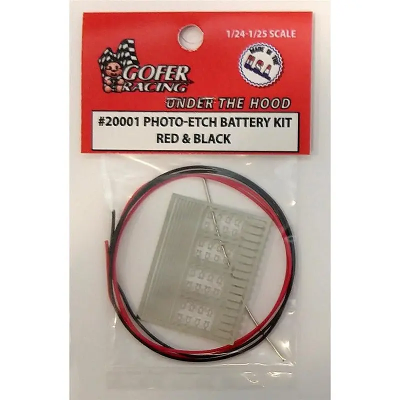 Gofer Racing 1/24-1/25 Photo-Etch Battery Kit Red & Black