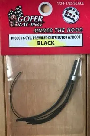 Gofer Racing Black 6-Cylinder Distributor w/ Plug & Boot