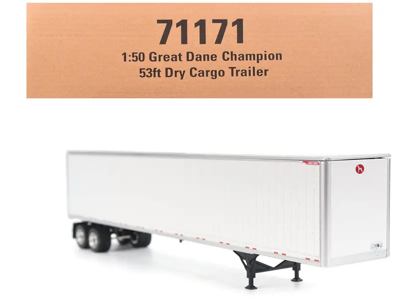 Great Dane Champion 53ft Dry Cargo Trailer White "Transport Series" 1/50 Diecast Model by Diecast Masters