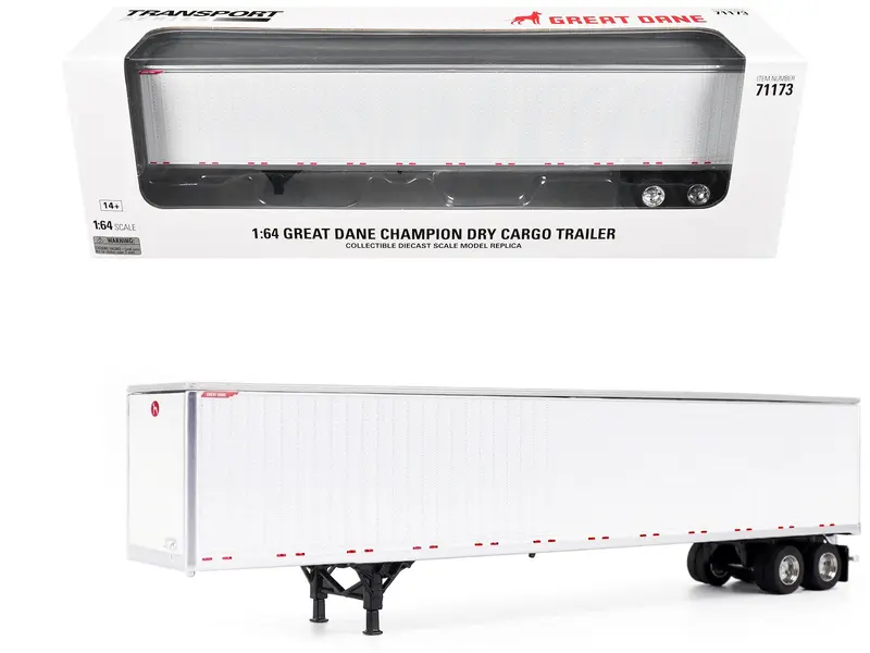 Great Dane Champion 53ft Dry Cargo Trailer White "Transport Series" 1/64 Diecast Model by Diecast Masters